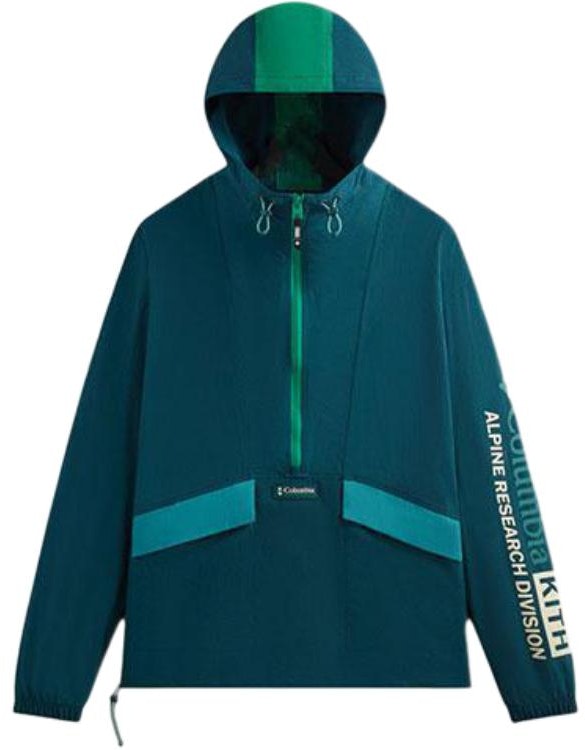 kith-x-columbia-ss-24-green-zip-up-hoodie-jacket-unisex-with-letter-print-design-2103991-301