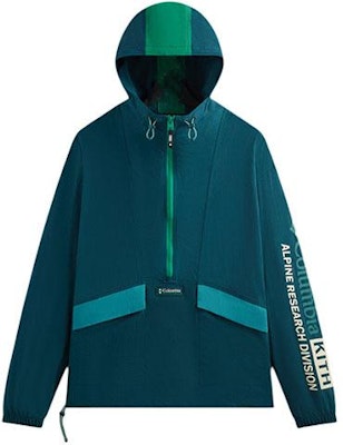 KITH x Columbia SS24 綠色拉鍊連帽外套 男女適穿 字母印花設計. 2103991-301 Order KITH x Columbia SS24 綠色拉鍊連帽外套 男女適穿 字母印花設計. 2103991-301