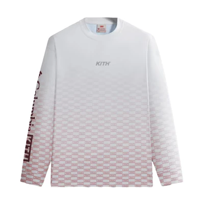 KITH Columbia SS24 Logo Print Crewneck Unisex Pullover Sweatshirt White Pink. 2104121-678