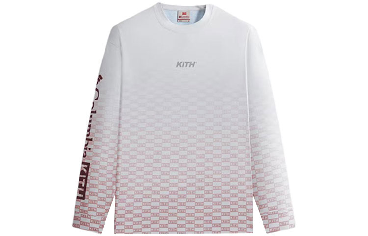 Order KITH x Columbia SS24 Logo Print Crewneck Unisex Pullover Sweatshirt White Pink. 2104121-678