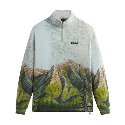 KITH Columbia SS24 Multicolor Print Half-Zip Pullover Jacket Unisex khm032098-389