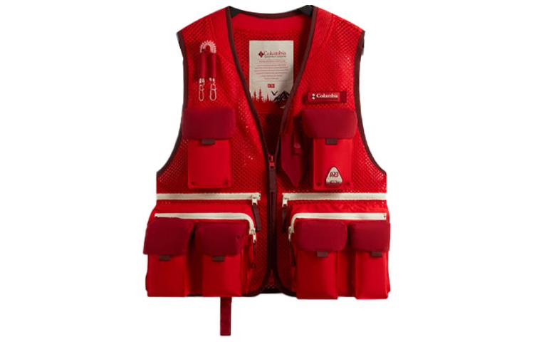 Order KITH x Columbia SS24 レッドロゴプリント ユーティリティベスト ユニセックスコラボレーション 2113711-691