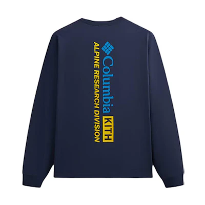 KITH Columbia SS24 Sweat-Wicking Pullover Crewneck - Navy Blue KHM032010-413