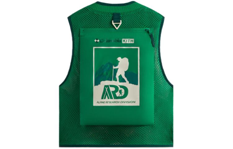 Lookbook KITH x Columbia SS24 男女同款透气凉爽马甲 - 绿色款。 2113711-350
