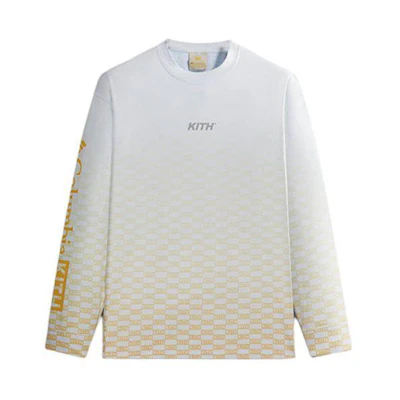 KITH Columbia SS24 Unisex Outdoor Cooling Sweat-Wicking Crewneck - White/Yellow 2104121-704