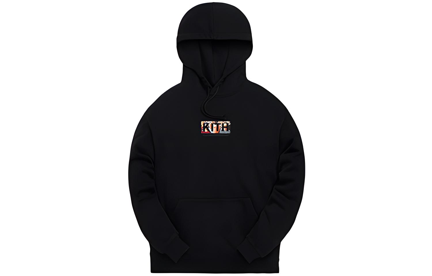 KITH x Curb Your Enthusiasm Black Larry Hoodie Box Logo Pullover. KHM030096-001