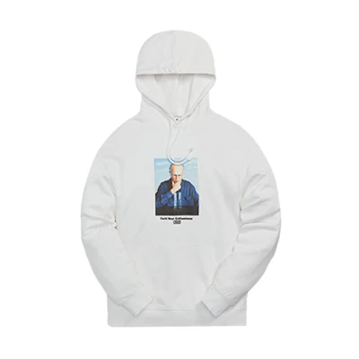 KITH Curb Your Enthusiasm Perspective Hoodie White Pullover Sweatshirt. KHM030097-101