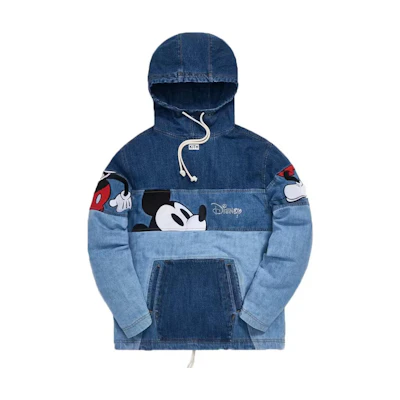 KITH Disney Collab Cartoon Print Patchwork Hoodie Unisex - Indigo KH2361-109