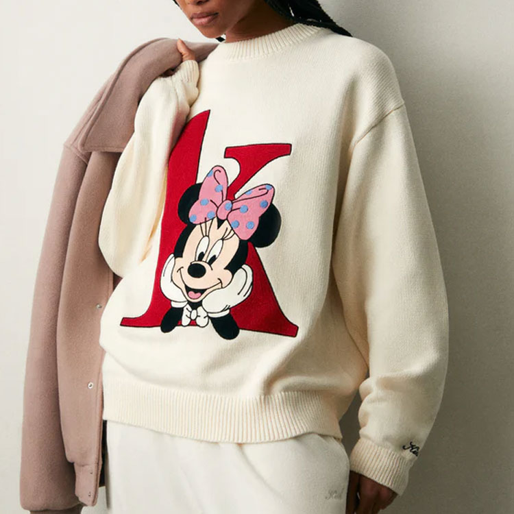 KITH Disney FW23 Crewneck Sweater Off-White Unisex with Embroidery Details. KHM031717-104 圖 4