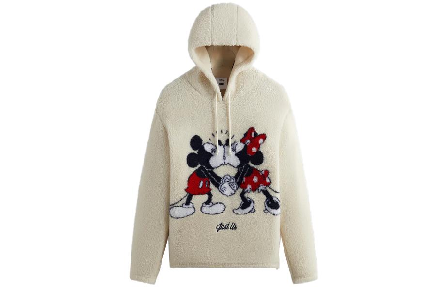 KITH Disney FW23 Fleece Embroidered Cartoon Hoodie Unisex Off-White KHM031709-104
