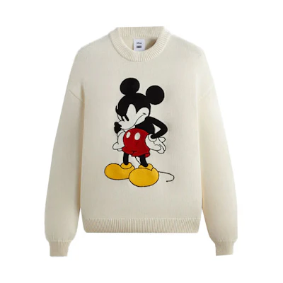 KITH Disney FW23 Mickey Crewneck Sweater Unisex - Off White. KHM031716-104