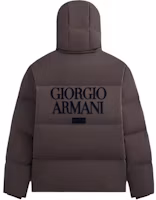 Lookbook KITH x Giorgio Armani FW24 Artist Capsule Brown Logo Hoodie Jacket . GM000847E13301E