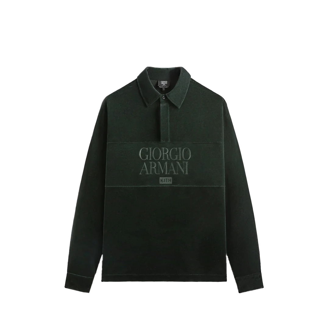 KITH Giorgio Armani FW24 Artist Capsule Oversized Green Sweatshirt Men GM000875E11745V