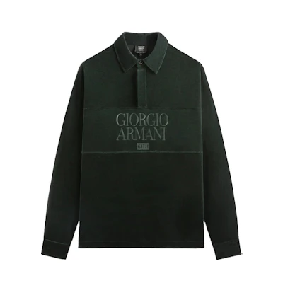 KITH Giorgio Armani FW24 Artist Capsule Oversized Green Sweatshirt Men GM000875E11745V