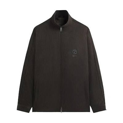 KITH Giorgio Armani FW24 Artist Capsule Striped Zip Jacket Black GM000853E13299E