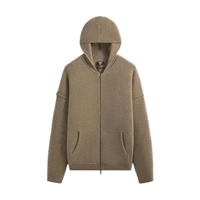 KITH Giorgio Armani FW24 Silk-Cashmere Zip Hoodie Khaki Fashion Capsule GM001443F15398S