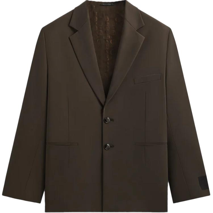 KITH Giorgio Armani FW24 The Entrepreneur Brown Logo Shirt Jacket GM000865E13271E