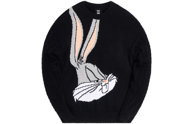 KITH x Looney Tunes Bugs Bunny Black Knit Sweater Unisex Long Sleeve KH2494-100