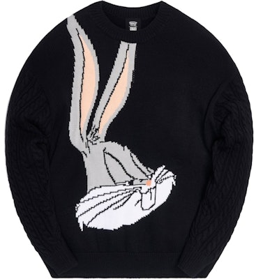 KITH x Looney Tunes Bugs Bunny Crewneck Sweater Black Buy KITH x Looney Tunes Bugs Bunny Crewneck Sweater Black
