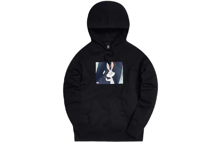 KITH Looney Tunes Bugs Bunny Logo Hoodie Unisex Black Long Sleeve KH2495-100