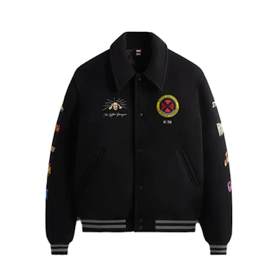 KITH Marvel SS23 Logo Embroidered X-Men Patch Button-Up Jacket Black Unisex KHM010316-001