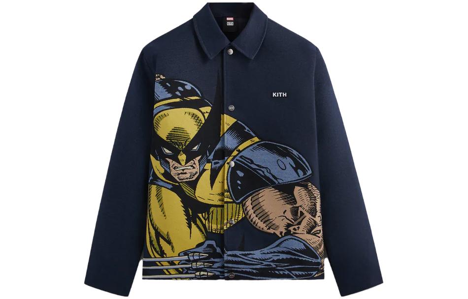 KITH Marvel SS23 Wolverine Jacquard Shirt Jacket Coach Unisex Blue KHM010324-413
