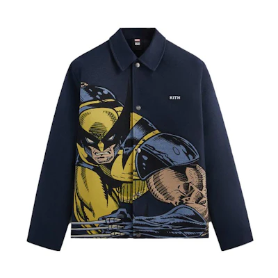 KITH Marvel SS23 Wolverine Jacquard Shirt Jacket Coach Unisex Blue KHM010324-413