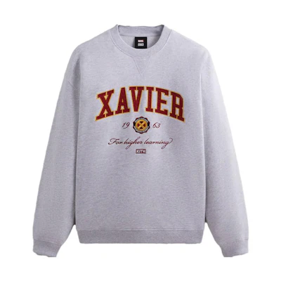KITH Marvel SS23 X-Men Academy Logo Embroidered Crewneck Sweatshirt Grey Unisex KHM031366-002