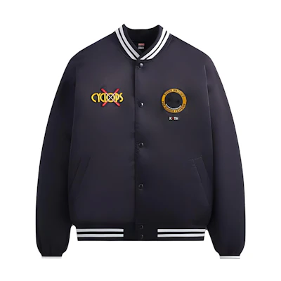 KITH Marvel SS23 X-Men Cyclops Satin Nylon Bomber Jacket Unisex Black KHM010321-432