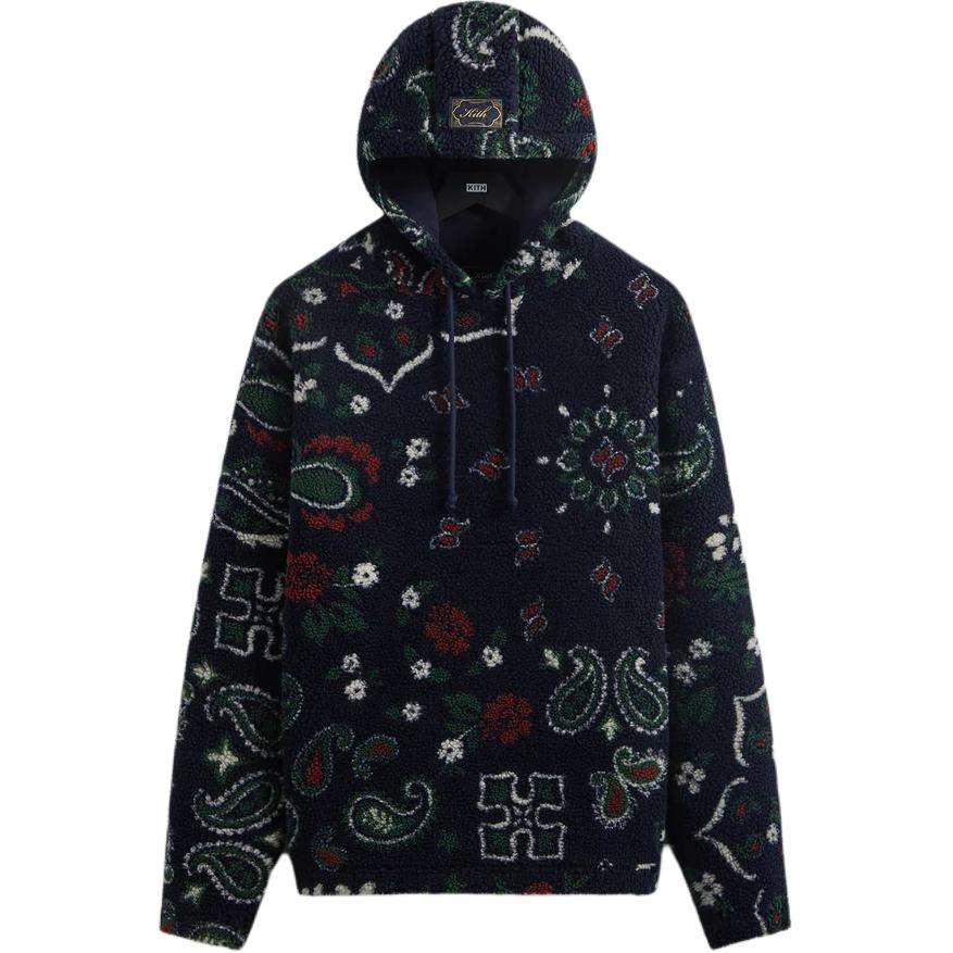 KITH Merrick Sherpa Hoodie Nightfall - Soft & Cozy Long Sleeve KHM031429-413