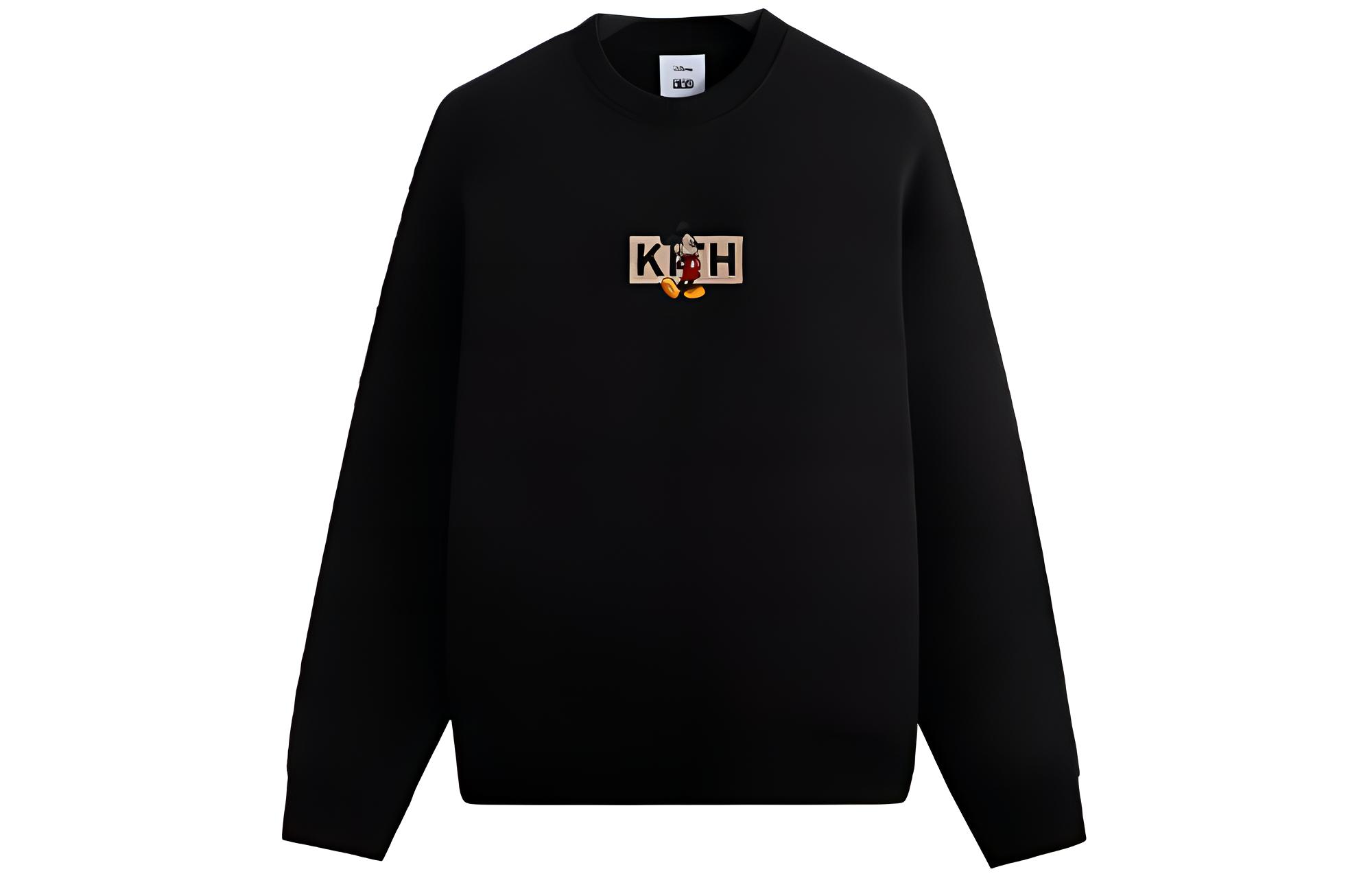 KITH x Mickey & Friends Cyber Monday Black Crewneck Sweatshirt Unisex Casual Design KHM031780-001