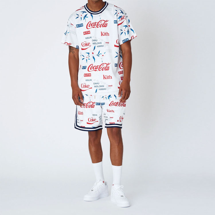 KITH Mitchell & Ness BP Hawaii Floral Print White Unisex Jersey Tee KH-002 圖 4