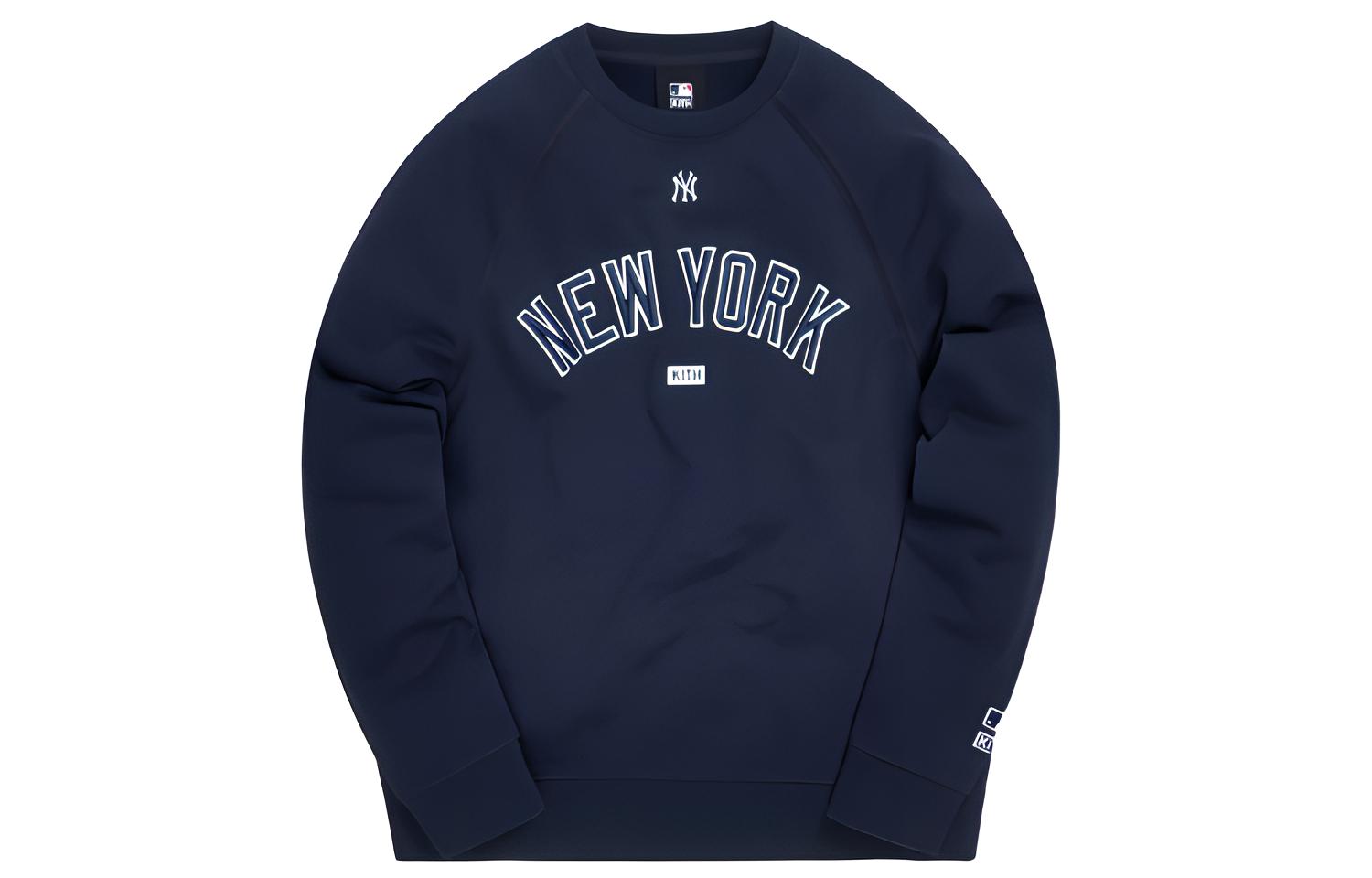 KITH MLB Yankees Unisex Blue Crewneck Sweatshirt Collaboration KH2453-102