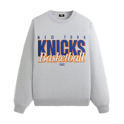 KITH NBA New York Knicks Classic Vintage Nelson Crewneck Sweatshirt Grey KHM032936-002