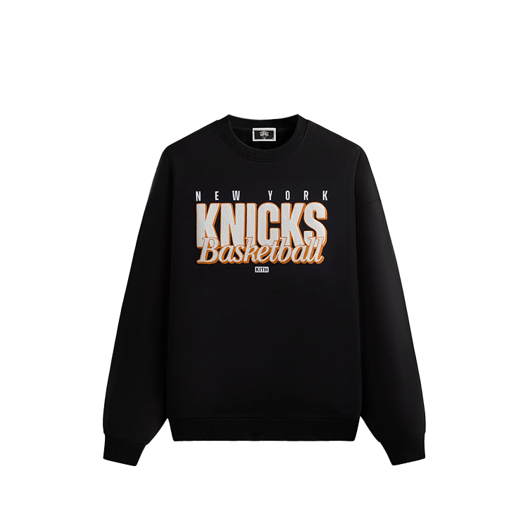 KITH NBA New York Knicks Vintage Nelson Crewneck Sweatshirt Black Mens KHM032936-001