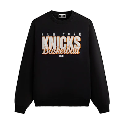 KITH NBA New York Knicks Vintage Nelson Crewneck Sweatshirt Black Mens KHM032936-001