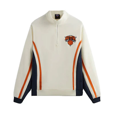 KITH New York Knicks FW23 Half-Zip Pullover White Unisex Sweatshirt khm010426-116