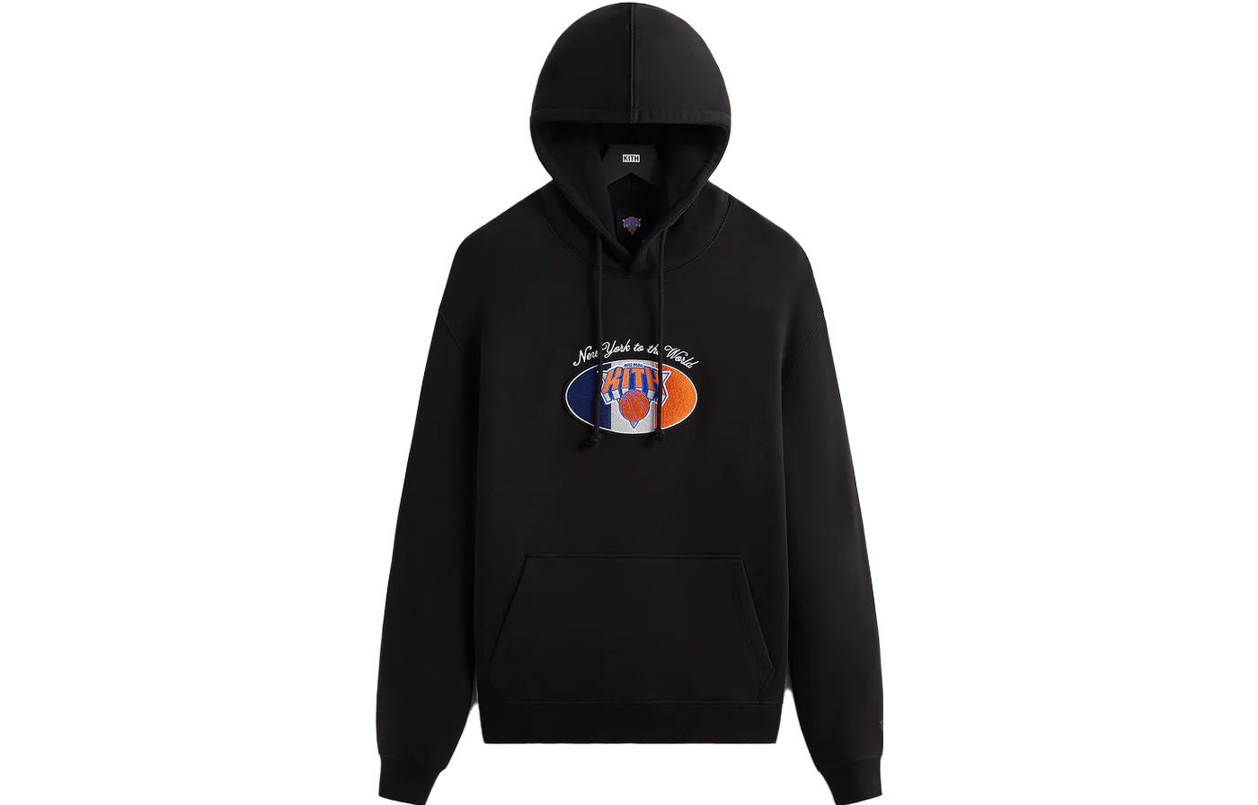 KITH New York Knicks FW23 Logo Embroidered Hoodie Unisex Black khm031842-001
