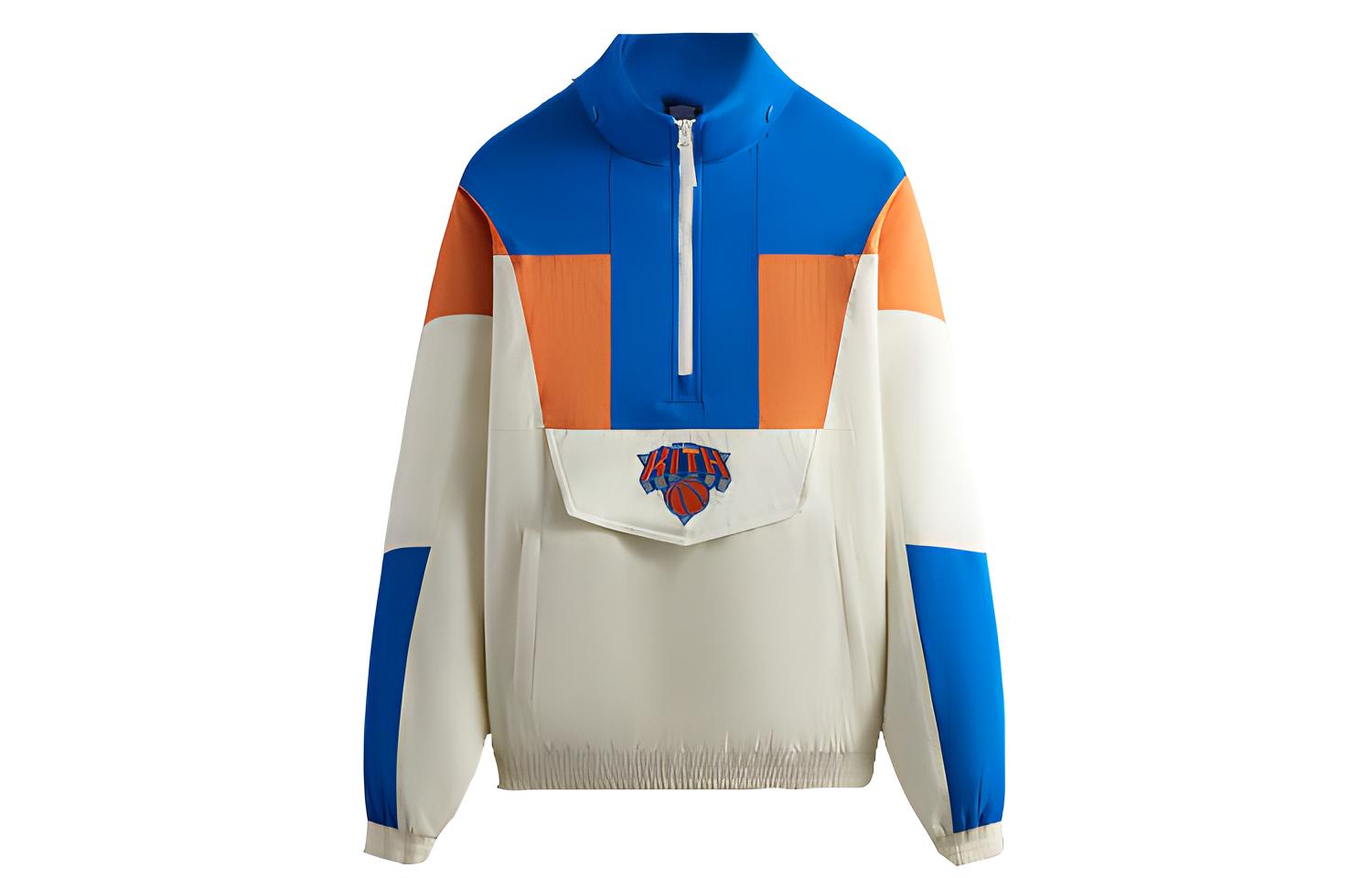 KITH New York Knicks FW23 Patchwork Satin Half-Zip Jacket Unisex khm010418-116