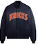 Buy KITH x New York Knicks FW23 Jaket Satin Pinstripe Unisex Biru Tua khm010422-413 KHM010422-413