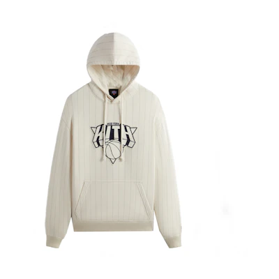 KITH New York Knicks FW23 Striped Embroidered Hoodie Beige Unisex khm031609-104