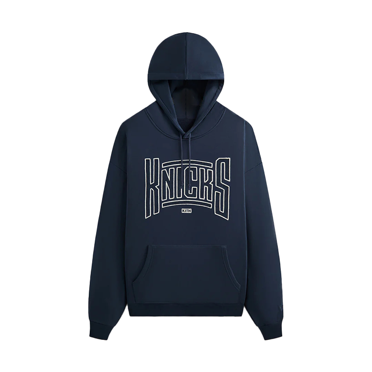 KITH New York Knicks FW24 Arched Vintage Nelson Hoodie Midnight Navy KHM032947-413