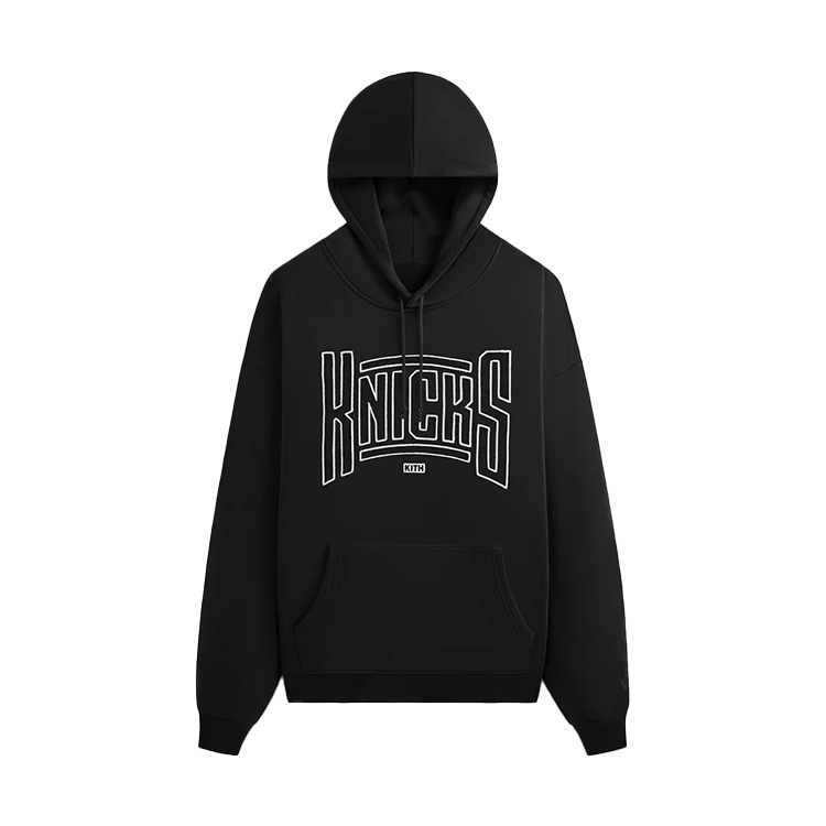 KITH New York Knicks FW24 Arched Vintage Nelson Hoodie Black Casual Style KHM032947-001