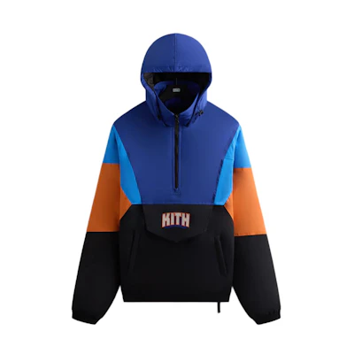 KITH New York Knicks FW24 Wings Colorblock Hoodie Jacket Black KHM010698-001