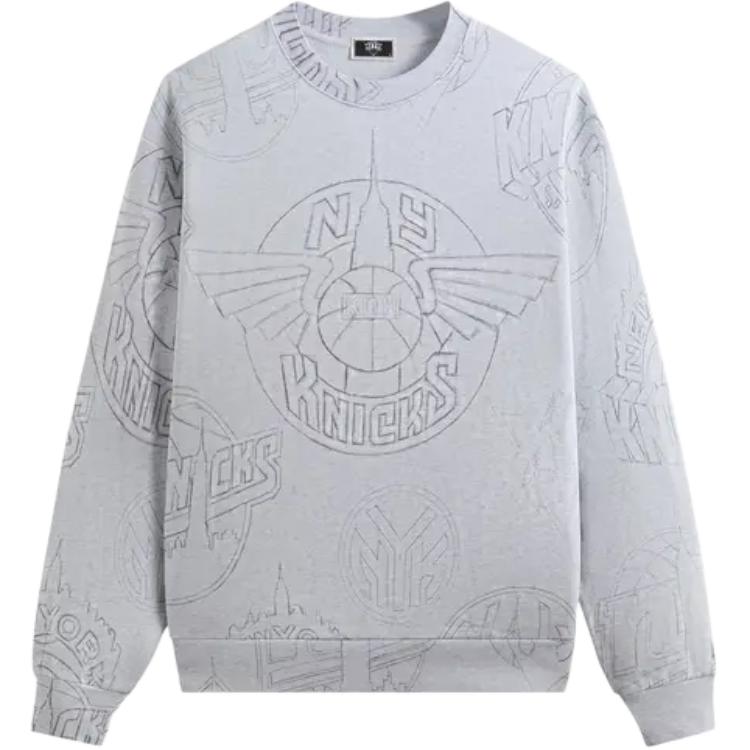 KITH New York Knicks Retro Nelson Crewneck Sweatshirt Light Grey Mens KHM032945-002