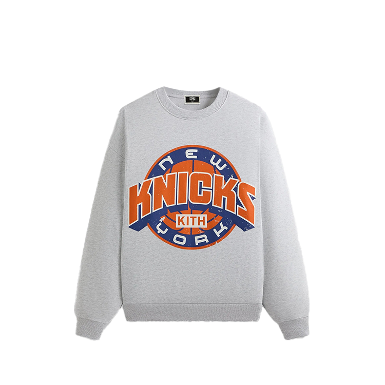 KITH New York Knicks Showtime Vintage Nelson Crewneck Sweatshirt Light Grey KHM032941-002
