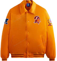 KITH x NFL FW23 Buccaneers Satin Bomber Jacket Orange Unisex Embroidered Logo KHM010449-817 KITH x NFL FW23 Buccaneers Satin Bomber Jacket Orange Unisex Embroidered Logo KHM010449-817