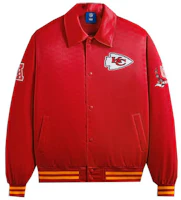 KITH x NFL FW23 Chiefs Satin Bomber Jacket Red - Unisex Chiefs Logo Patch Design KHM010453-635 KITH x NFL FW23 Chiefs Satin Bomber Jacket Red - Unisex Chiefs Logo Patch Design KHM010453-635