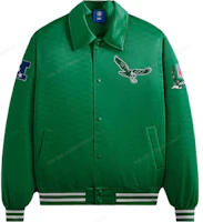 KITH x NFL FW23 Eagles Satin Bomber Jacket Green Unisex Embroidered Logo Patch KHM010446-382 KITH x NFL FW23 Eagles Satin Bomber Jacket Green Unisex Embroidered Logo Patch KHM010446-382