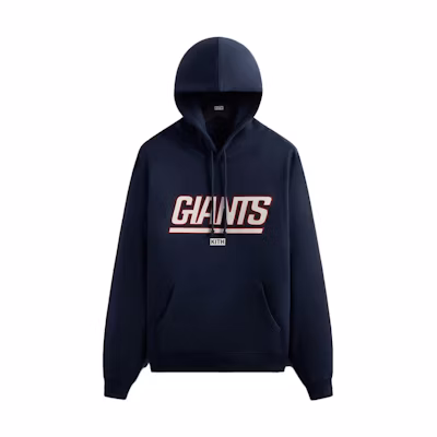 KITH NFL FW23 Giants Laurel Hoodie Blue Unisex Pullover with Logo Embroidery KHM031625-413